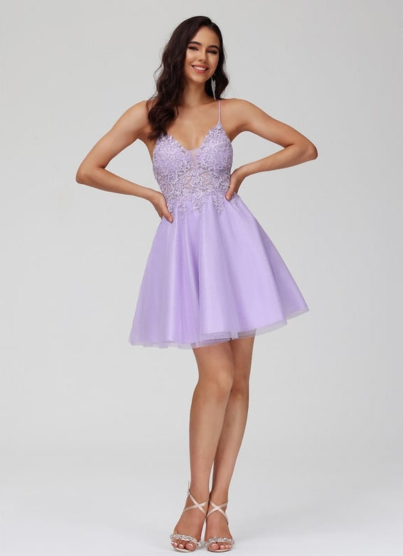 Robe Trapèze Rêve Lilas Flottant - gallery 6