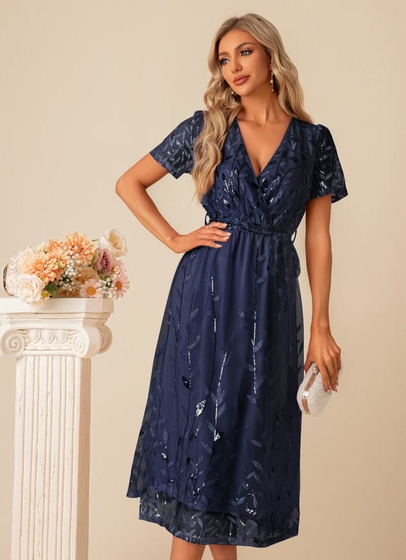 Robe Trapèze Paillette Vaporeuse - gallery 8