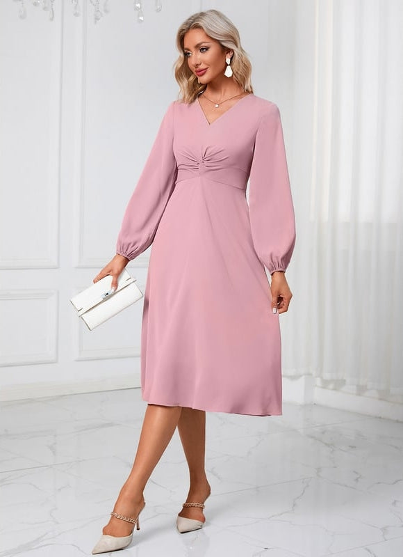 Robe Trapèze Rouge Flottant - gallery 4