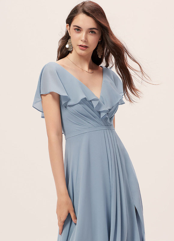 Robe Trapèze Longue Beige Élégante - gallery 4