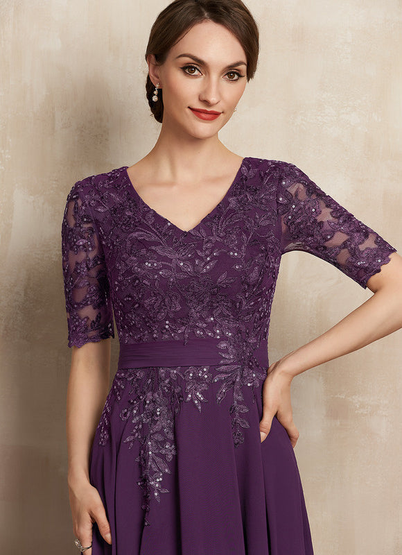 Robe Trapèze Violet Éclat Satiné - gallery 3