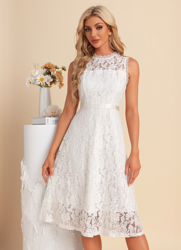Robe Trapèze Dentelle Midi - gallery 1