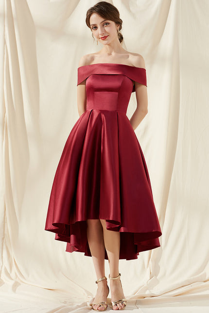 Robe Trapèze Rouge Satin Couture - gallery 2
