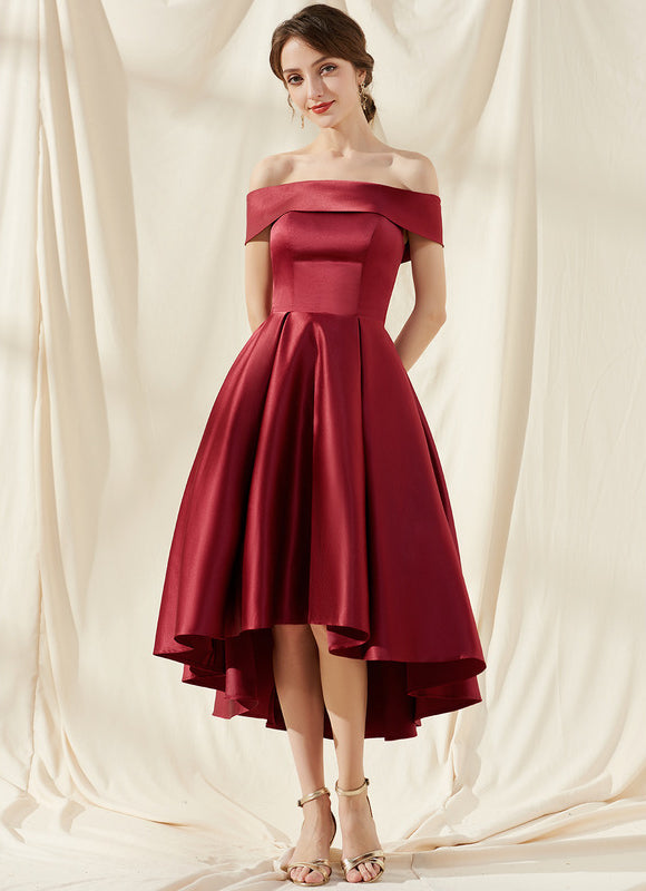 Robe Trapèze Rouge Satin Couture - gallery 2