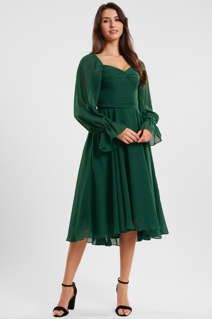 Robe Trapèze Flottante Verte - gallery 2