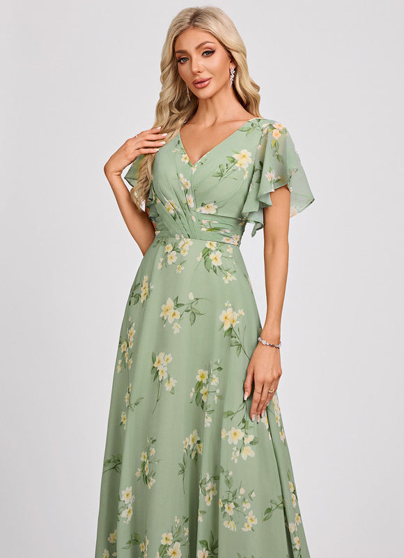 Robe Trapèze Mousseline Fendue - gallery 4