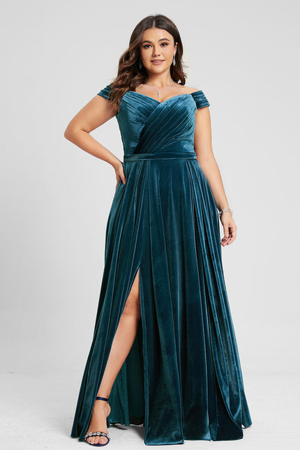 Robe Trapèze Velours Émeraude - gallery 4