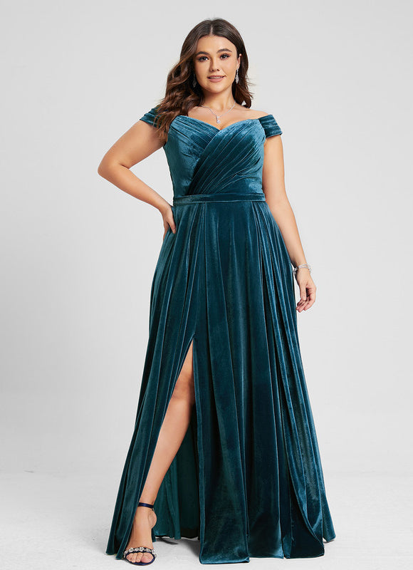 Robe Trapèze Velours Émeraude - gallery 4