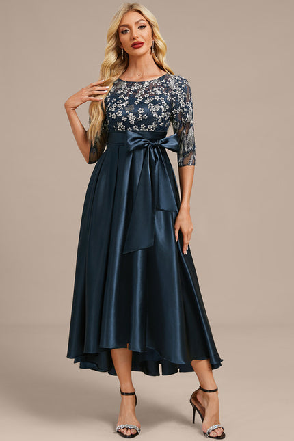 Robe Trapèze Satinée Florale - gallery 3