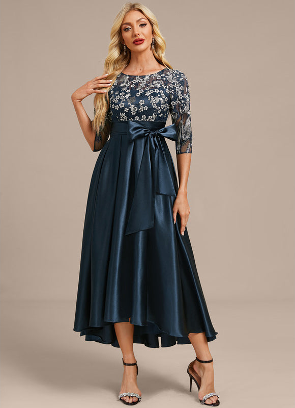 Robe Trapèze Satinée Florale - gallery 3