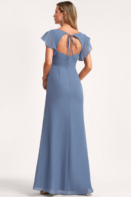 Robe Trapèze Mousseline Fendue - gallery 5