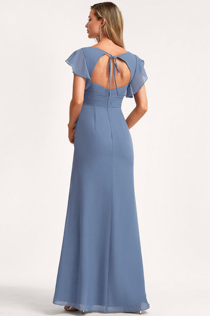 Robe Trapèze Mousseline Fendue - gallery 5