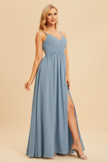 Robe Trapèze Longue Beige Élégante - gallery 3