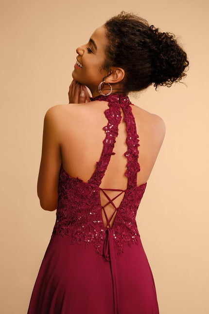 Robe Trapèze Rouge Éblouissant - gallery 4