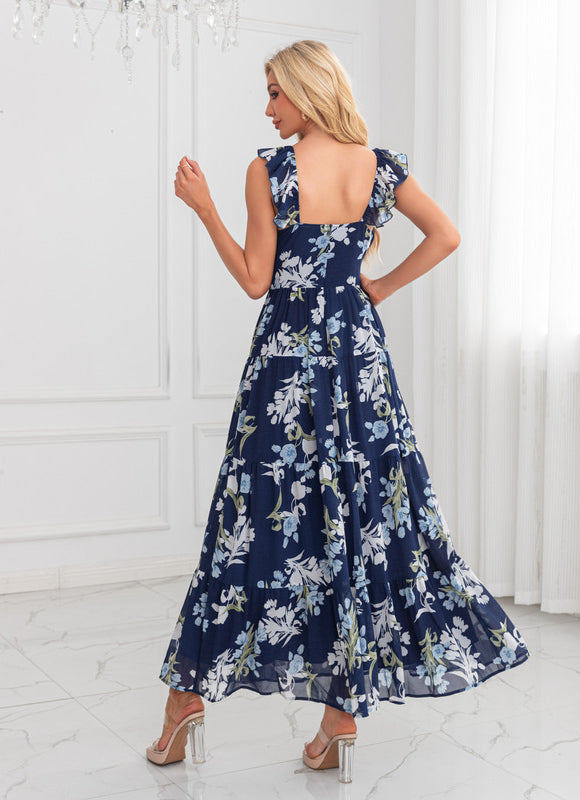 Robe Trapèze Fleur Rose Éthérée