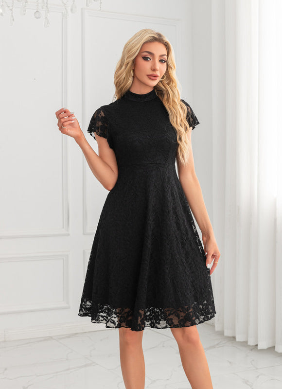 Robe Trapeze En Dentelle - gallery 6