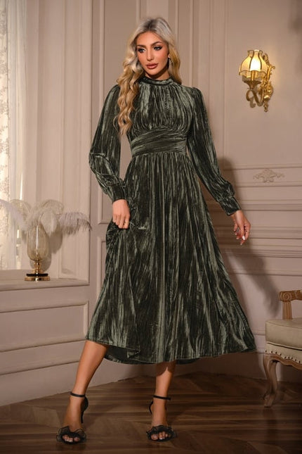 Robe Trapeze Velours Femme - gallery 3
