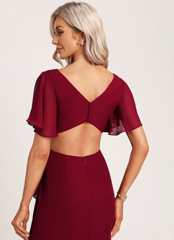 Robe Trapèze Mousseline Fendue - gallery 3