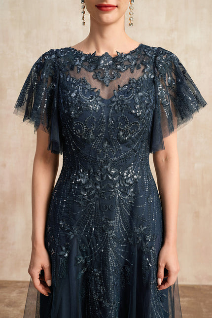 Robe Trapèze Éclat Bleu Nuit - gallery 3