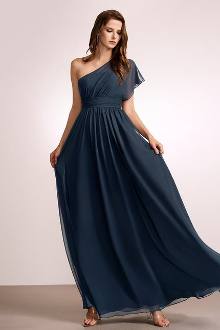 Robe Trapèze Asymétrique Beige - gallery 3