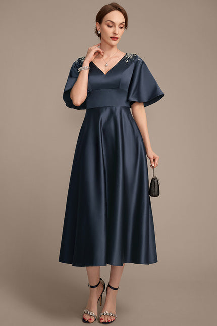 Robe Trapèze Nocturne Satinée - gallery 3