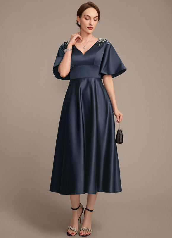 Robe Trapèze Nocturne Satinée - gallery 3