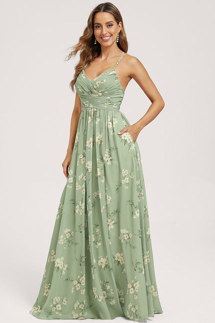 Robe Trapèze Longue Beige Élégante - gallery 3