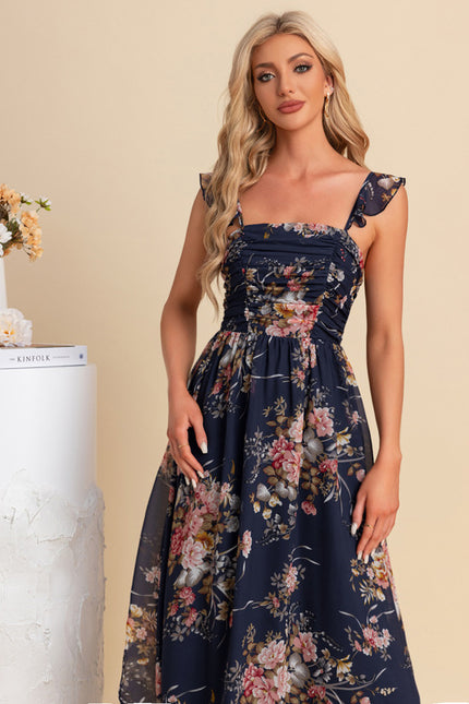Robe Trapèze Nuit Florale Évasée - gallery 2