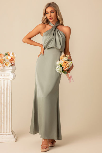 Robe Trapèze Satin Luxe Halter - gallery 2