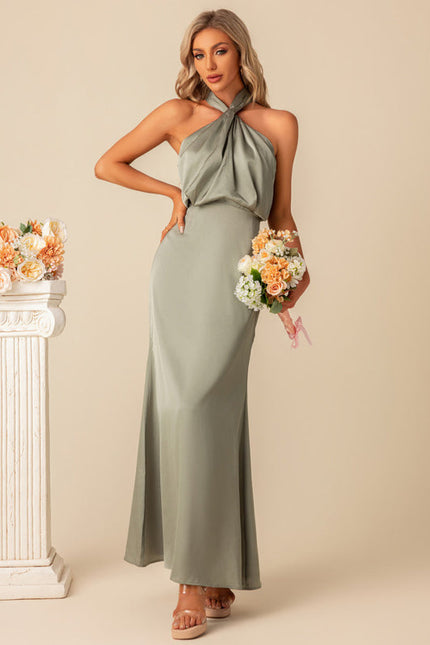 Robe Trapèze Satin Luxe Halter - gallery 2