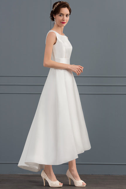 Robe Trapèze Blanche Satin Mariée - gallery 4