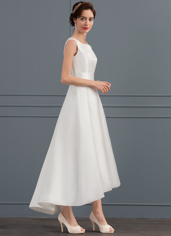Robe Trapèze Blanche Satin Mariée - gallery 4