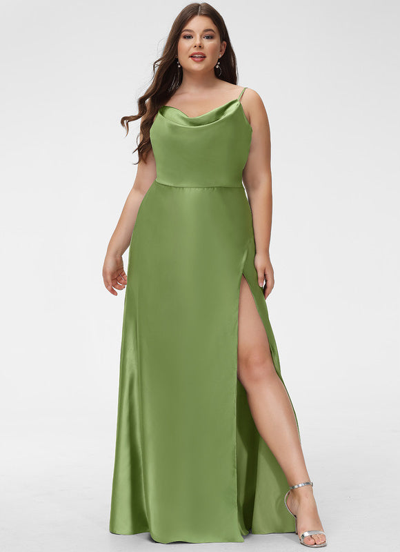Robe Trapèze Satin Rose Élégante - gallery 5