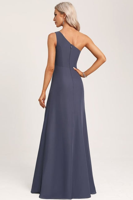 Robe Trapèze Asymétrique Beige - gallery 1