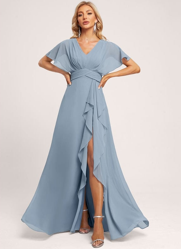 Robe Trapèze Mousseline Fendue - gallery 5