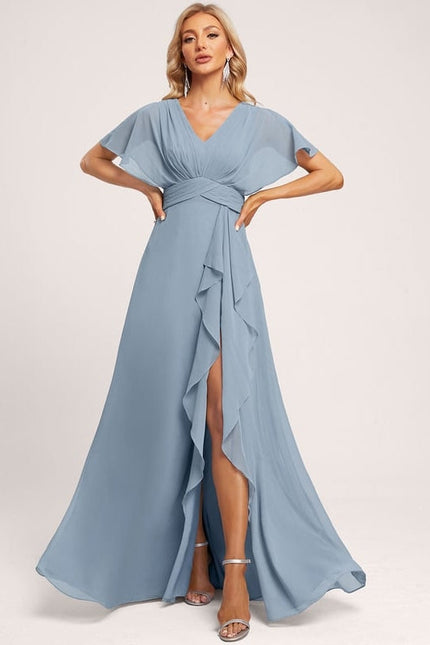 Robe Trapèze Mousseline Fendue - gallery 5