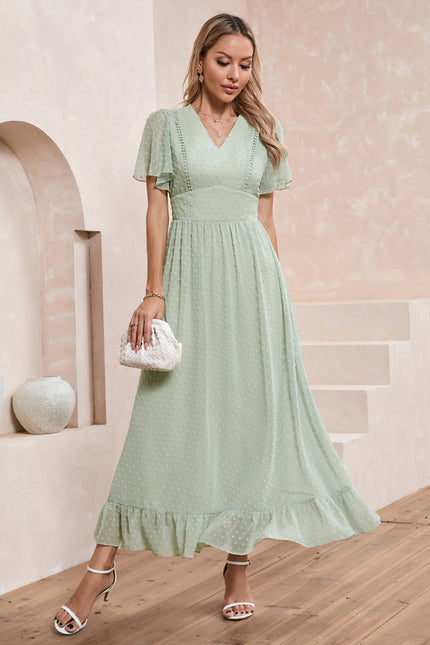 Robe Trapèze Verte Aérée