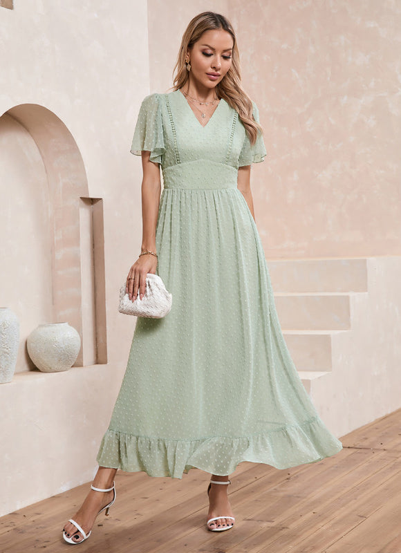 Robe Trapèze Verte Aérée