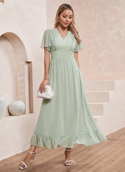 Robe Trapèze Verte Aérée