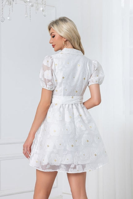 Robe Trapèze Jacquard Marine - gallery 3