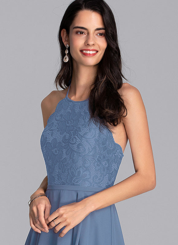 Robe Trapèze Bleu Aérien - gallery 4