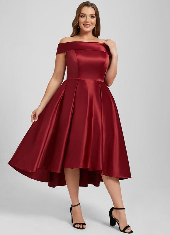 Robe Trapèze Rouge Satin Couture - gallery 7