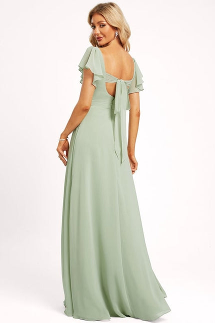 Robe Trapèze Mousseline Fendue - gallery 4