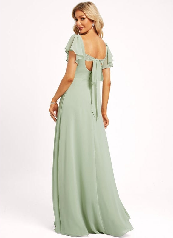 Robe Trapèze Mousseline Fendue - gallery 4