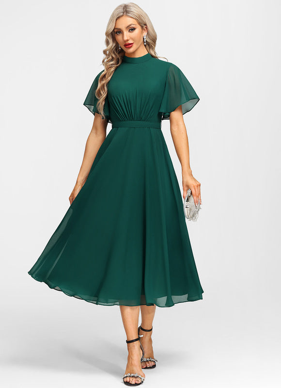 Robe Trapèze Vert Émeraude - gallery 5