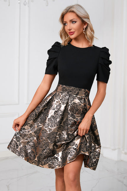 Robe Trapèze Glamour Dorée - gallery 4