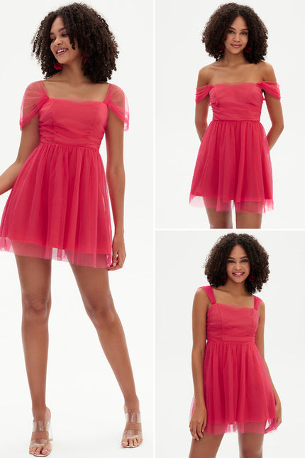 Robe Trapèze Fuchsia Envoûtante