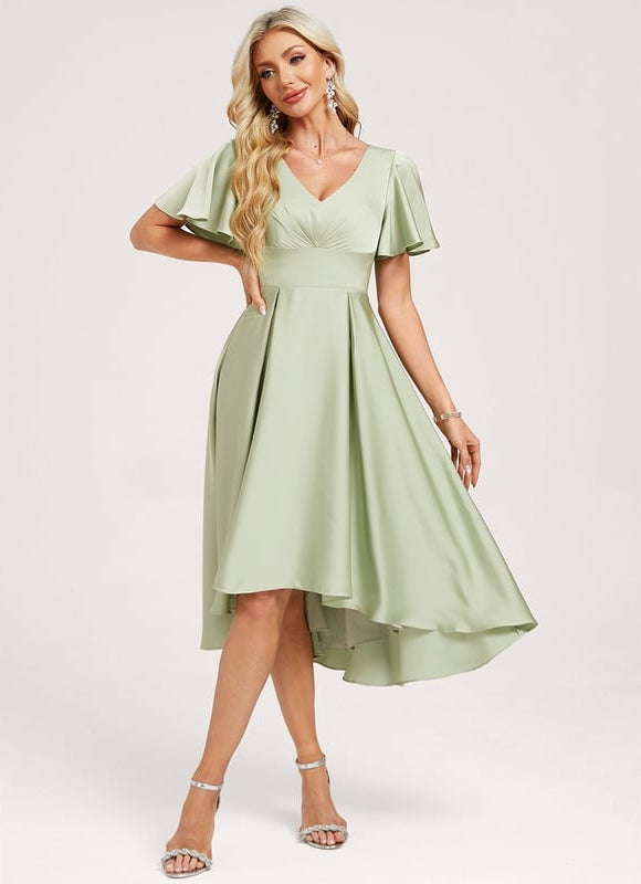 Robe Trapèze Vert Pâle Élégante