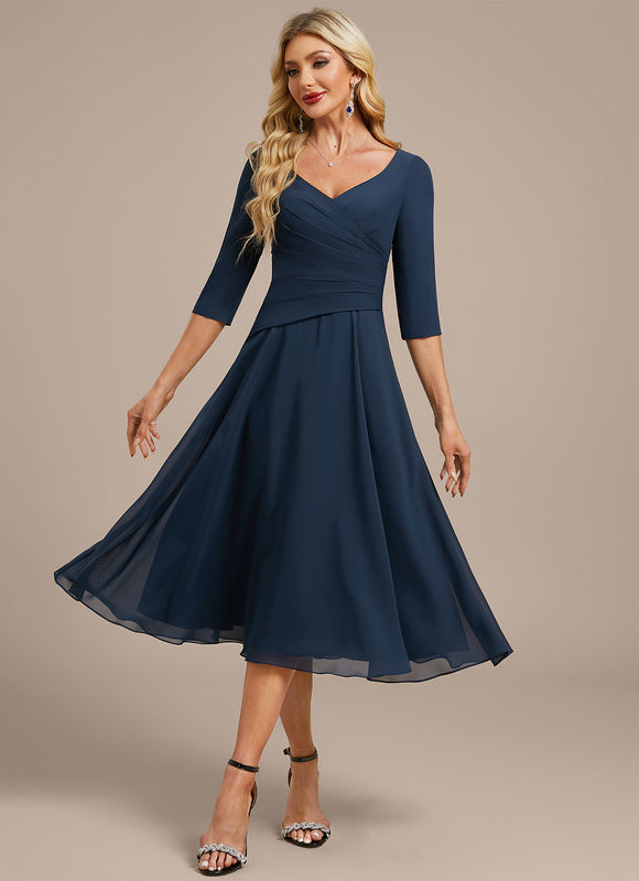 Robe Trapèze Chiffon Élégante - gallery 2
