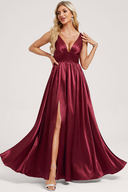 Robe Trapèze Satin Doré Élégante
